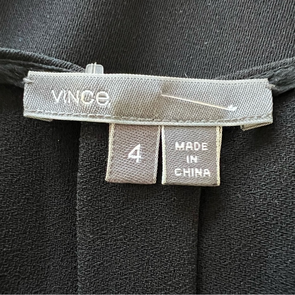 Vince Black Shift Dress with Leather Stripe Detail 17446 - Picture 9 of 9